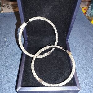 Gold hoops with Sapphire stones